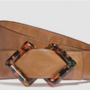 Coach Leather Tan Double Diamond Bakelite Small belt slouchy Boho vintage 70’s
